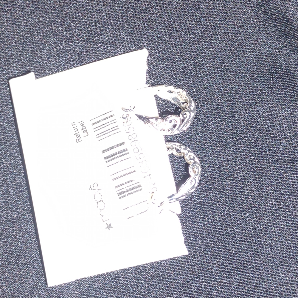 Sterling silver hoop earrings - Picture 2 of 4